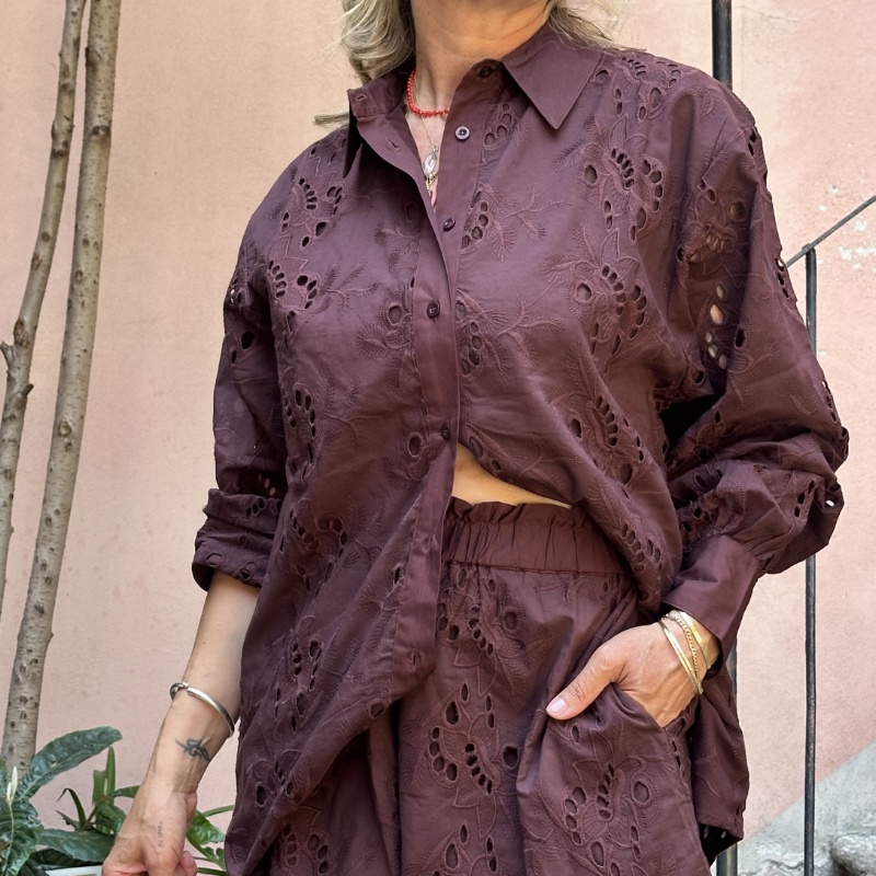 GLAMOROUS CAMICIA IN1762 TESTA DI MORO