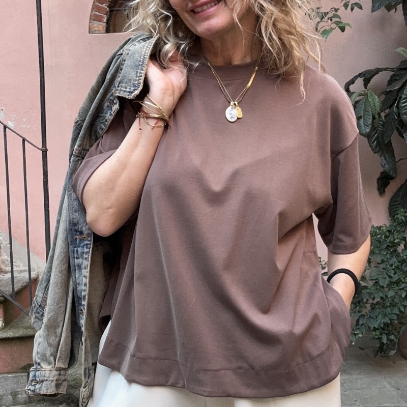 NUMERO155 TSHIRT PENELOPE BASIC TESTA DI MORO