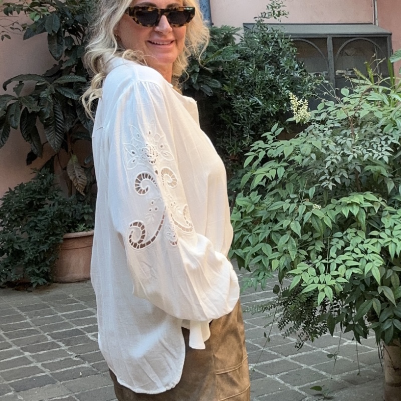NUMERO155 CAMICIA RUBINO BIANCO