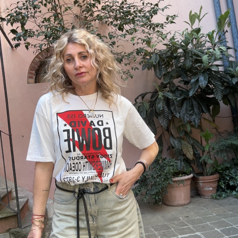 NUMERO155 TSHIRT DAVID BOWIE BIANCO