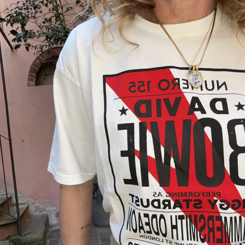 NUMERO155 TSHIRT DAVID BOWIE BIANCO