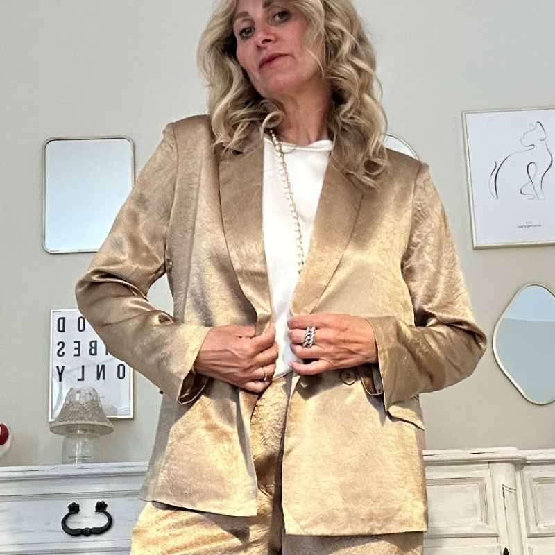 NUMERO155 BLAZER BIANCA ORO