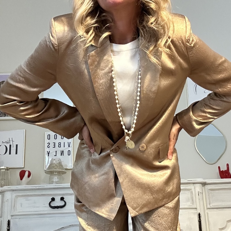 NUMERO155 BLAZER BIANCA ORO