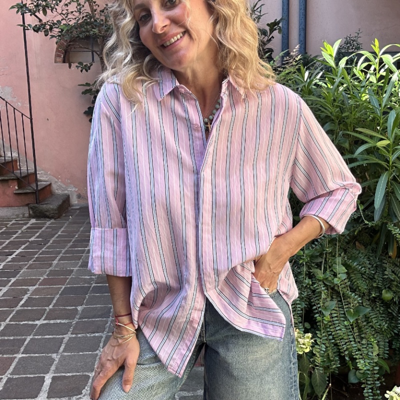 NUMERO155 CAMICIA STRIPES ROSA